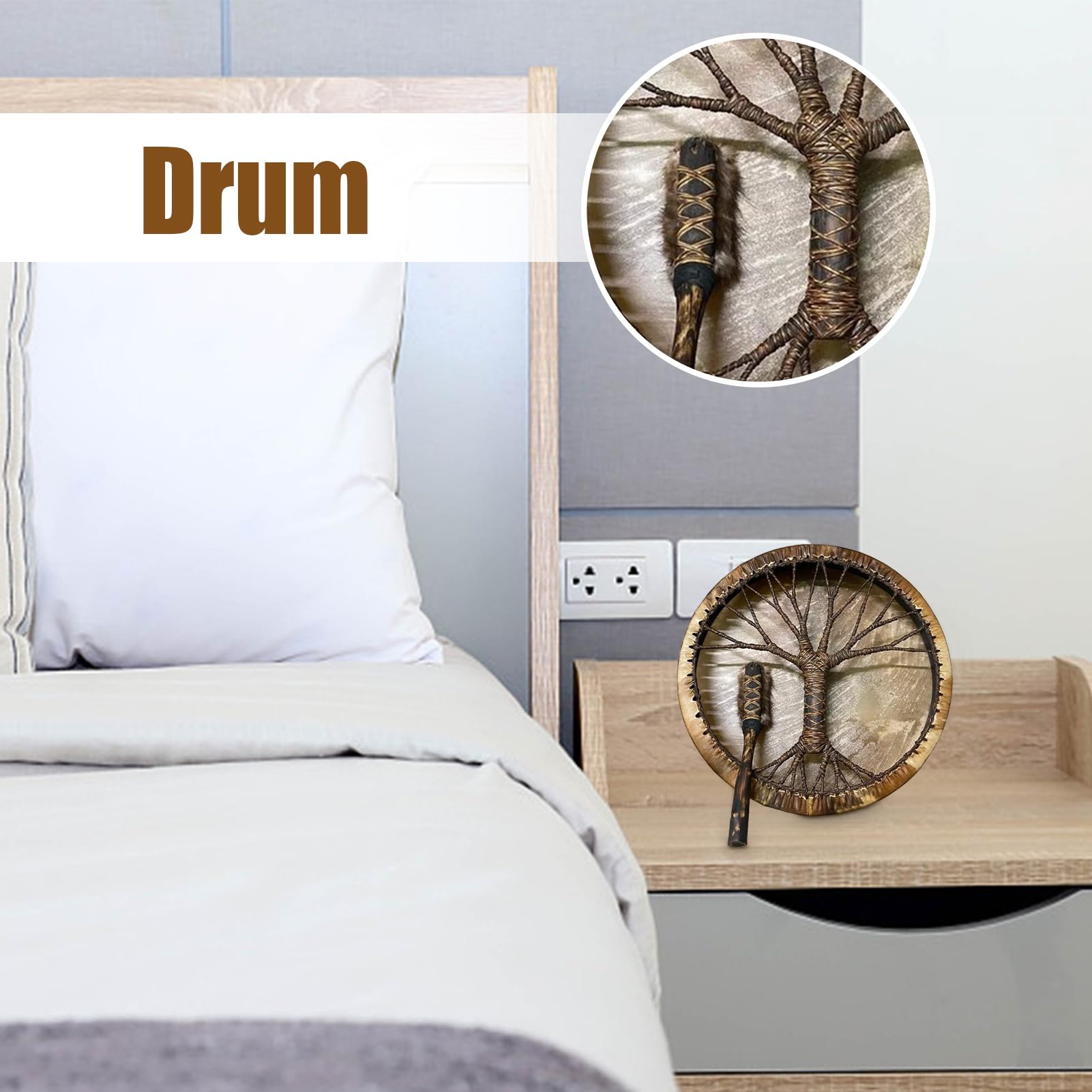 Drum Shaman, Professional Hand Drum, Decorative Percussion Instrument, Rhythmic Music Tool for Teens, Beginners, Kids, Home Display, Meditation, Cultural Events Use