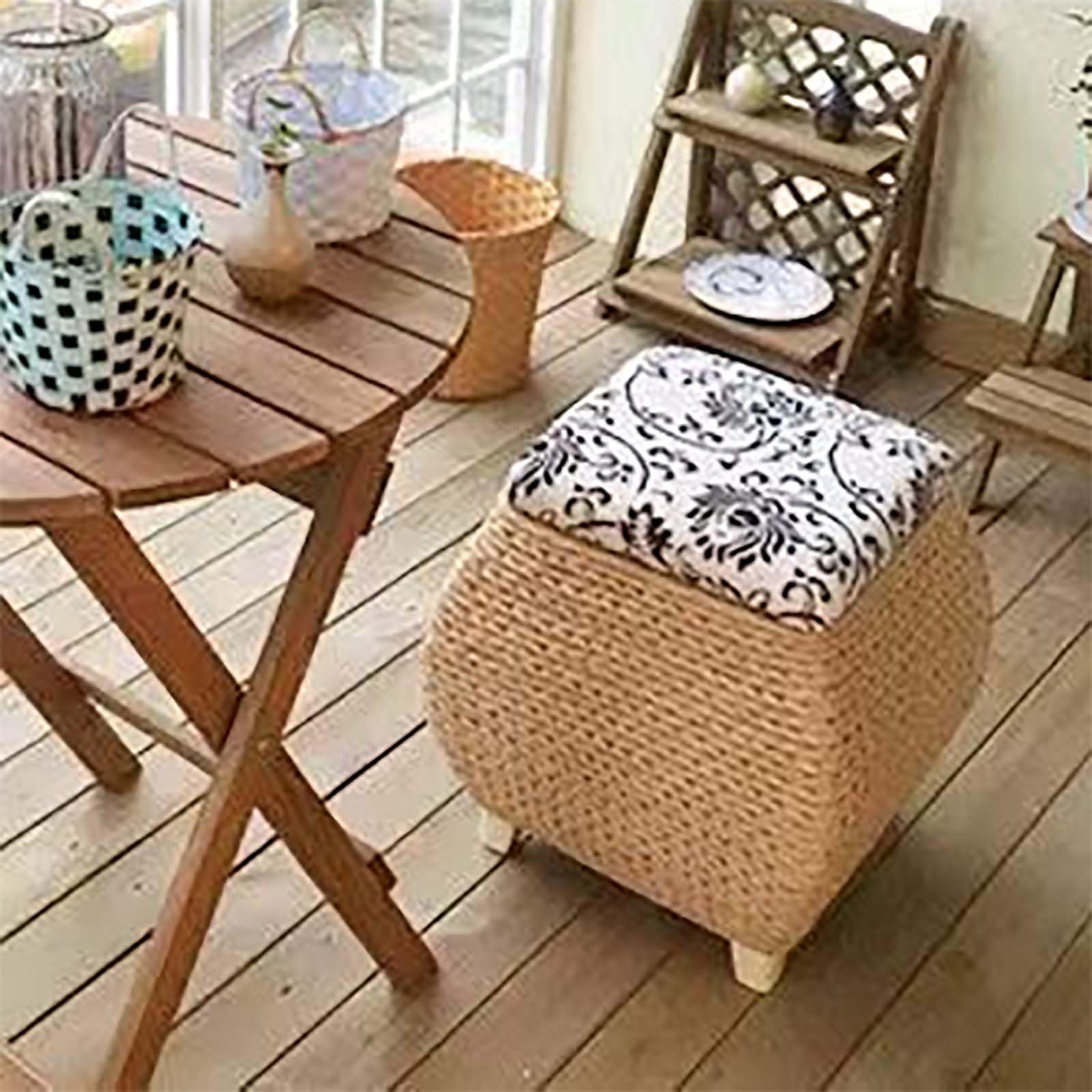 Christopher Knight Home Malibu Wool Pouf, Ivory – Handwoven, No Assembly Required