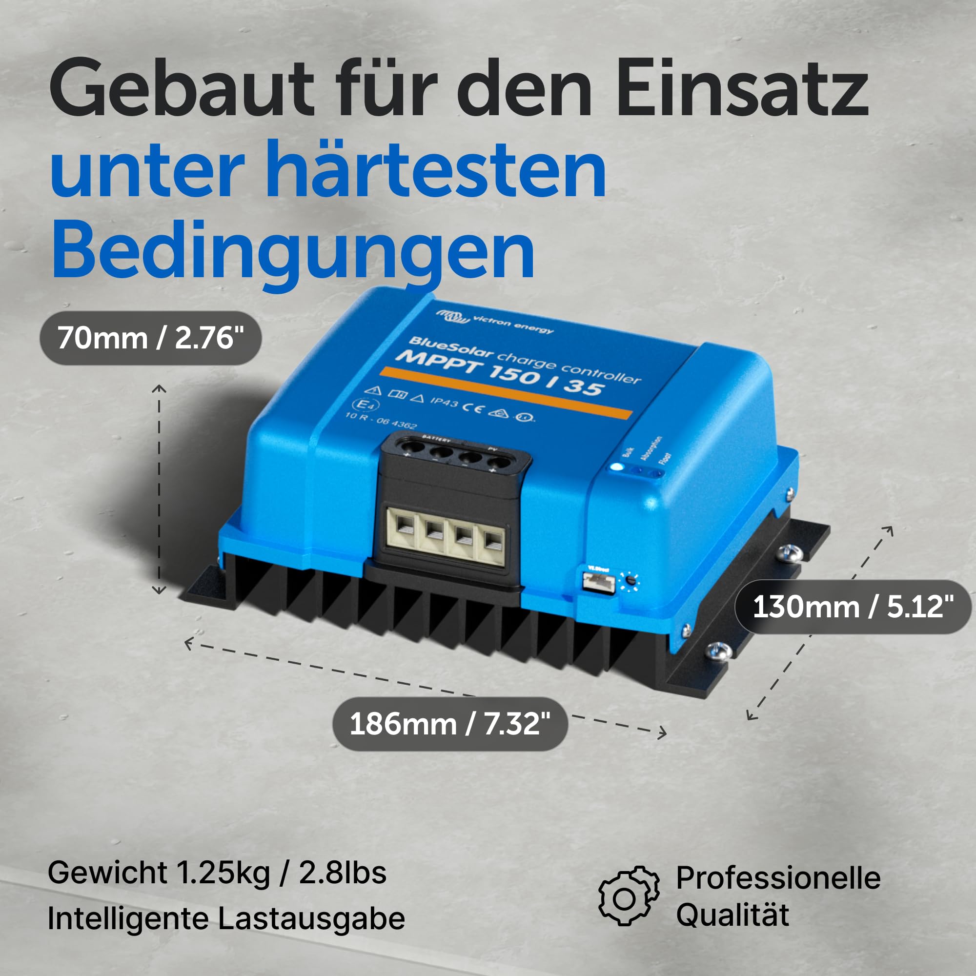 Victron Energy BlueSolar MPPT Laderegler - Solar Laderegler - 150V 35 Amp 12/24/36/48-Volt