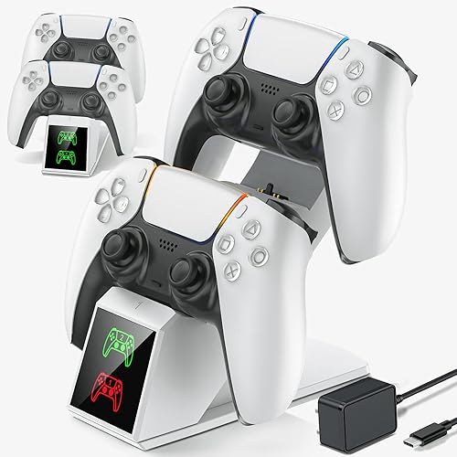 Estación de carga de controlador PS5 estación de carga remota dual PS5 con adaptador de CA de carga rápida 5 V3 A para Playstation 5 soporte de