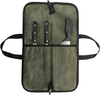 Bolsa de cuchillos | Funda de transporte para cortador de cocina - Bolsa de almacenamiento portátil de lona encerada para cuchillos de chef para herramientas de cocina para camping senderismo, Verde