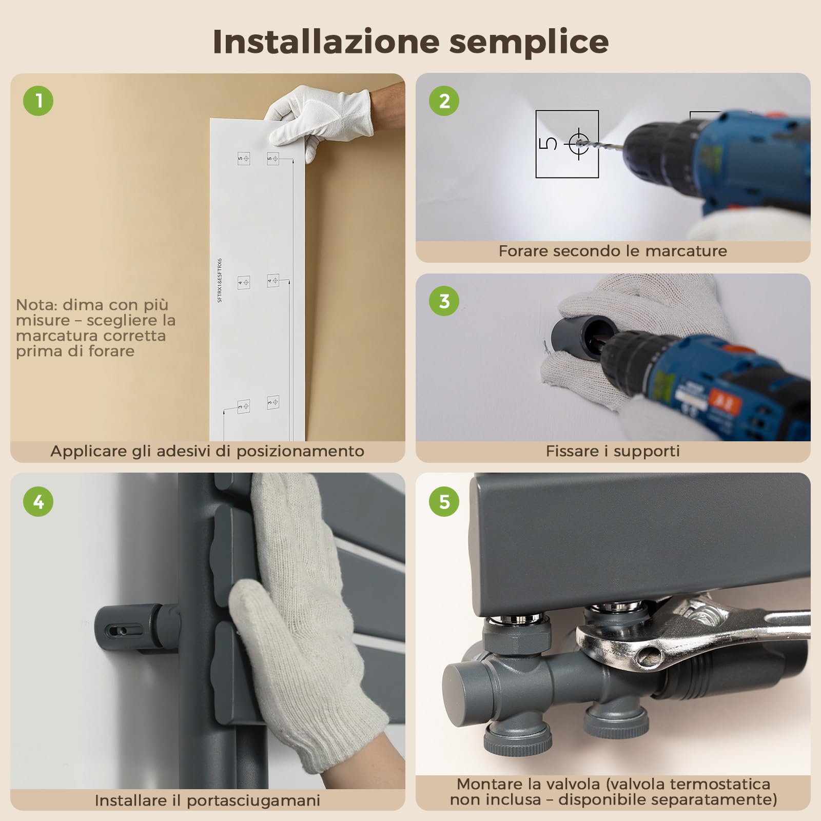Radiatore design per bagno, radiatore scaldasalviette, grigio antracite, pannello piatto, Connessione centrale, 1041x500mm, radiatore per bagno, asciugatore per asciugamani, 555 Watt (Senza valvola)