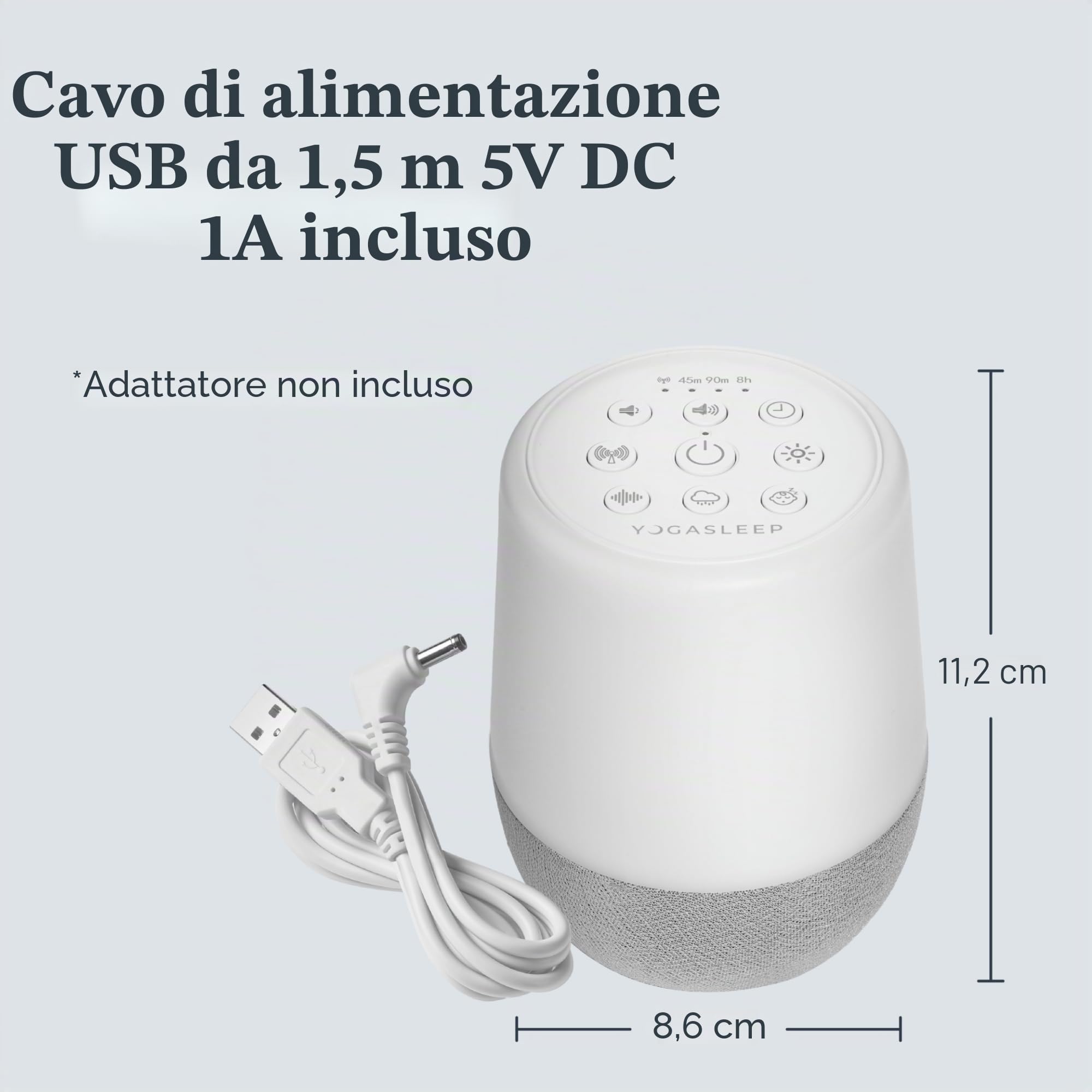 Yogasleep Duet - Macchina per il rumore con luce notturna e altoparlante wireless, per viaggi, privacy in ufficio, terapia del sonno, per adulti e bambini