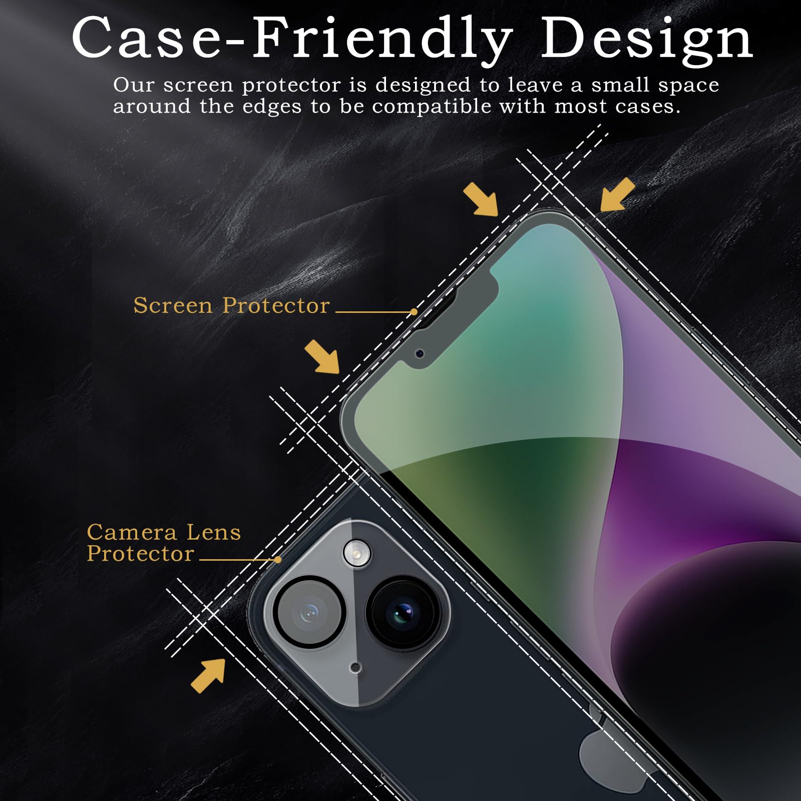 Kit Protezione Per IPhone 14: 2x Pellicola Privacy Temperata 9H + 2x Cover Protezione Fotocamera – Antigraffio E Anti-Impronte - 3