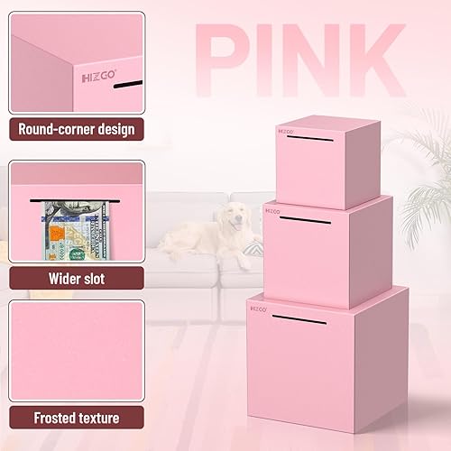 Miniatura 10 de hizgo Alcancía rosa para adultos, alcancía de acero inoxidable para adultosniños, debe romperse para abrir, caja de ahorro de dinero sin abrir (4.72