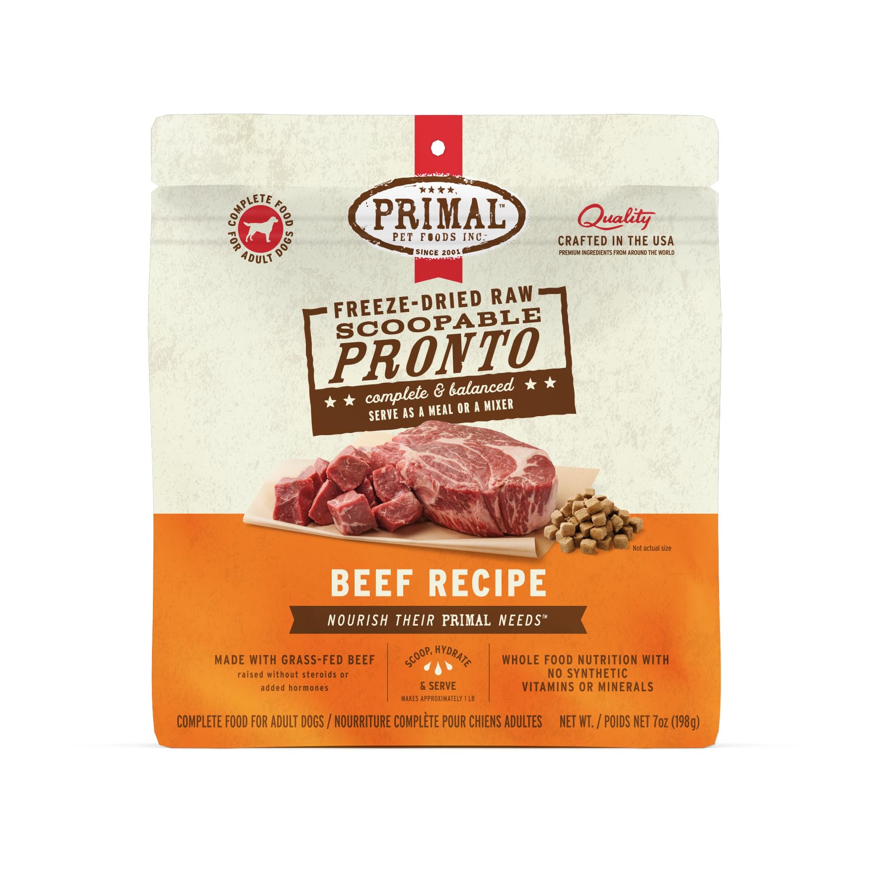 Primal Freeze Dried Dog Food Pronto Mini Nuggets Beef Scoop - Main Image