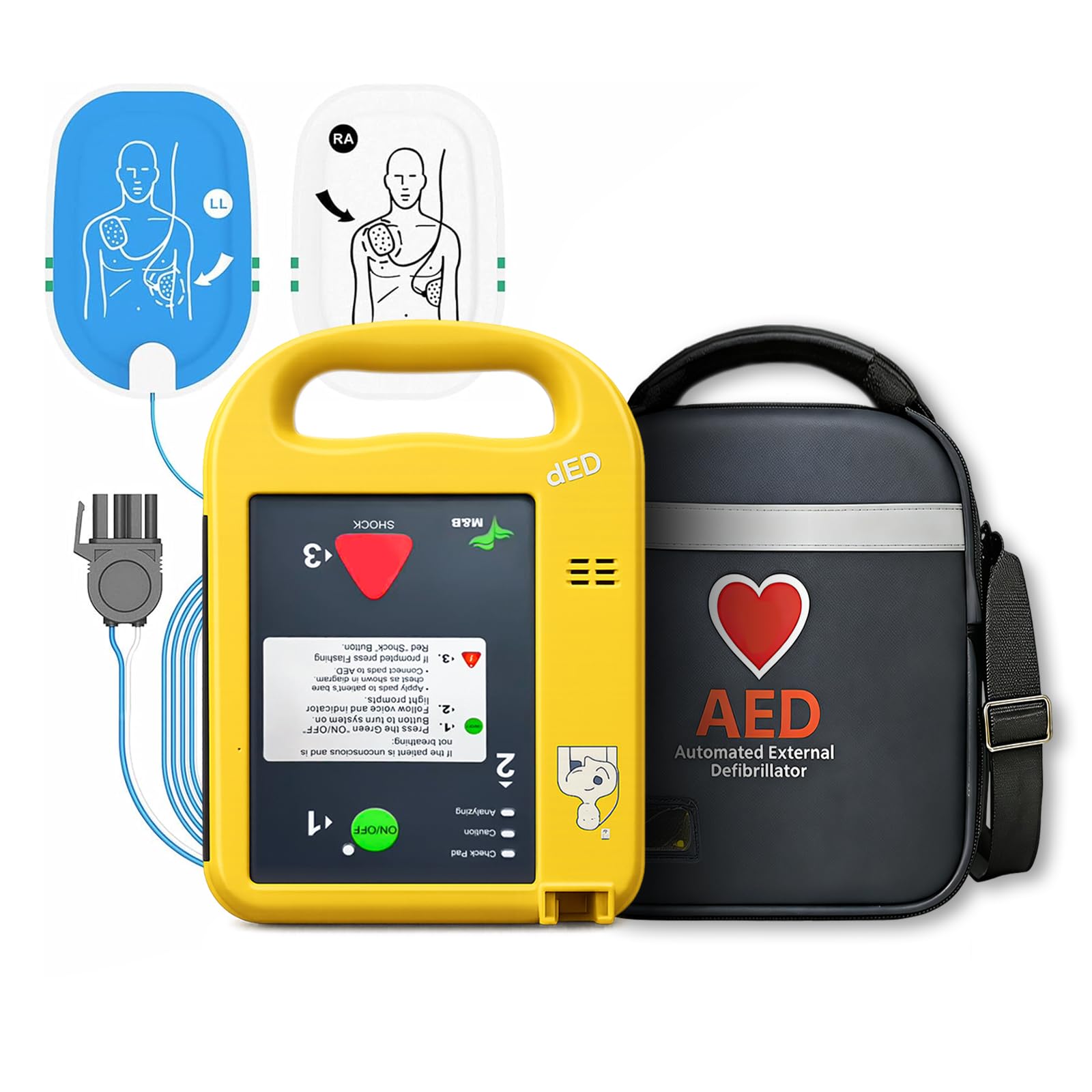 AED Automatic External Defibrillator, Portable Machine Emergency Suitable for Home, Gym, Office, School, and Public Access