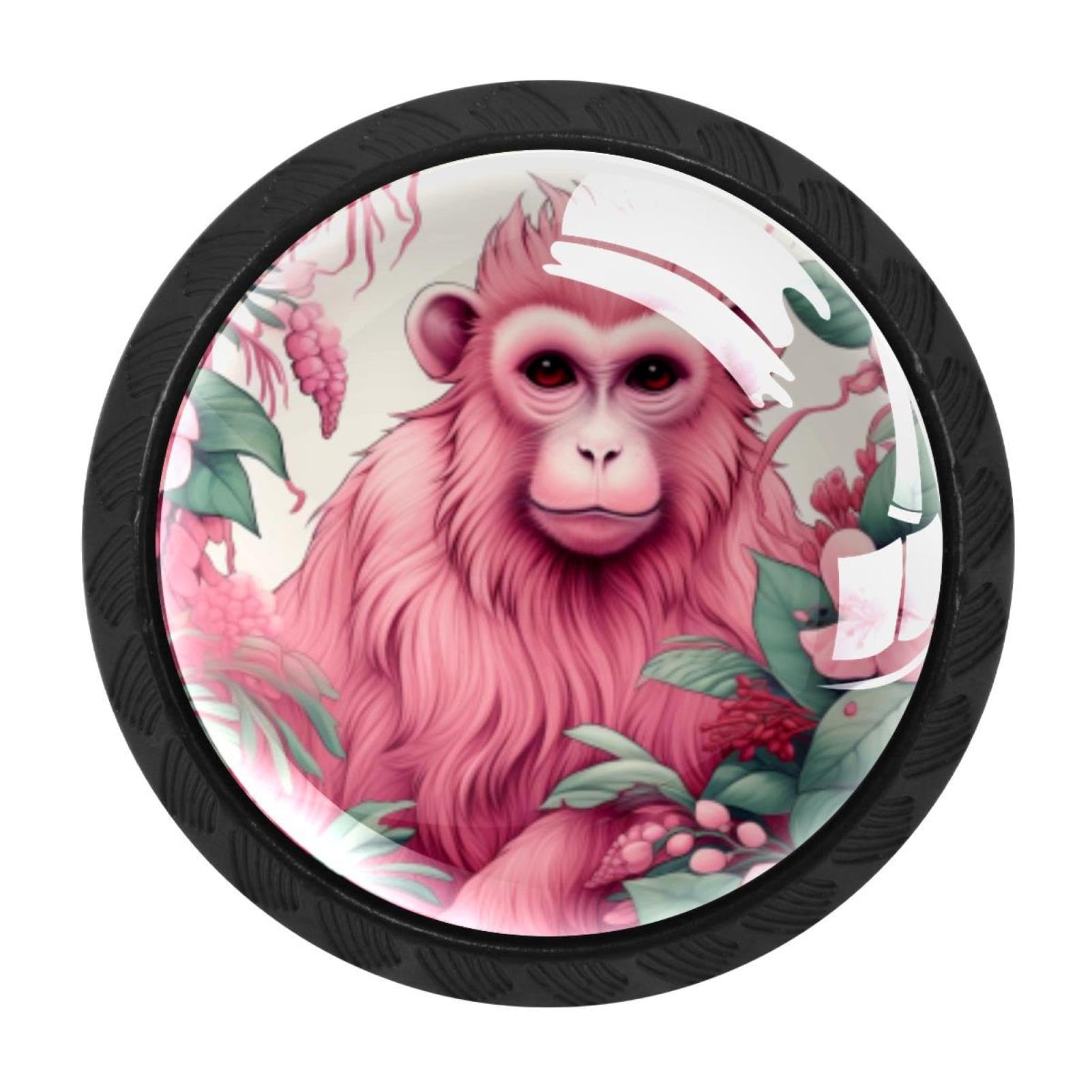 Chenzzzz Multicolored 10 Pink Monkey Orangutan Drawer Knobs Pull Handle Crystal Glass Circle Shape Cabinet Drawer Pulls Cupboard Knobs With Screws For Kitchen Cupboard Dresser Wardrobe Etc