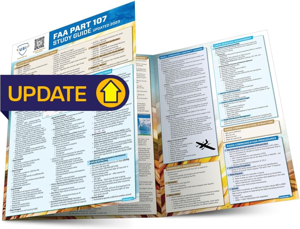 FAA Part 107 Drone Study Guide: a QuickStudy laminated reference guide