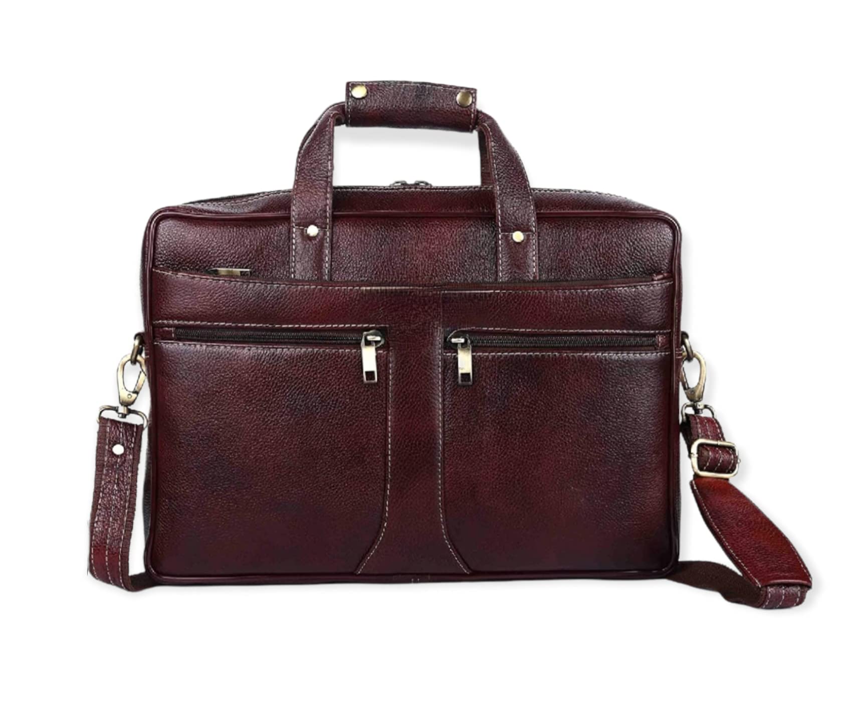 【CACT’A 】GRECO MESSENGER BAG ZXC Genuine Brown Leather Laptop Messenger Bag-15.6 Inch : Amazon