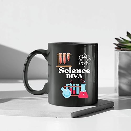 Miniatura 4 de Science Diva Stem Grad Student Female Scientist College Grad Gifts Doctoral Thesis Gifts for Her 11oz 15oz Black Coffee Mug