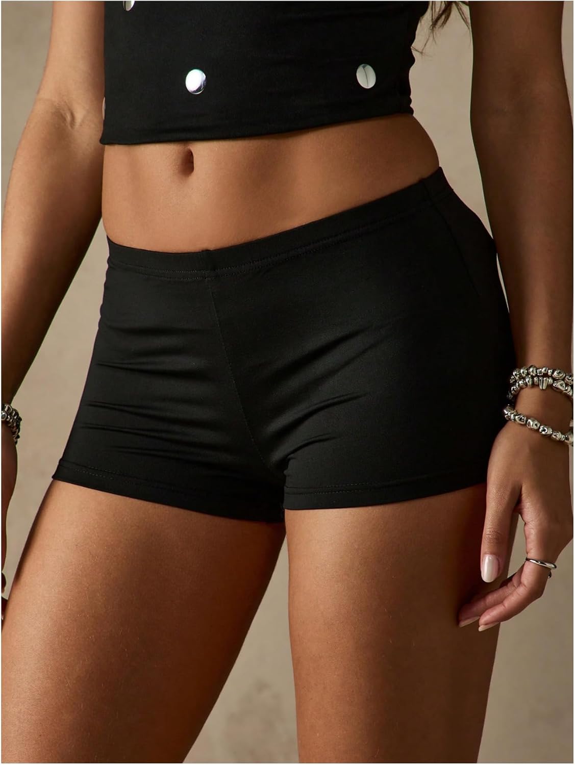 Women's Low Rise Booty Shorts Elastic Waist Skinny Y2K Mini Shorts Hot Pants Streetwear - Image 2