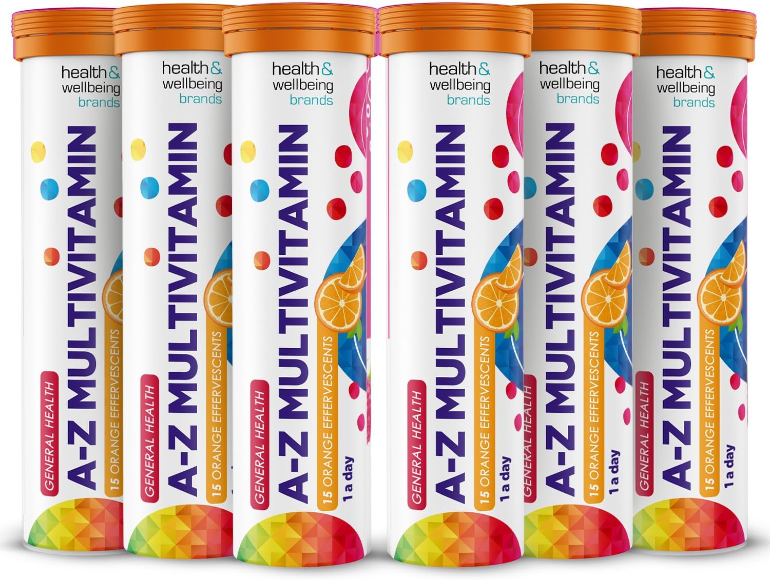 A-Z Multivitamin Orange Flavour Effervescent Tablets – High Strength Tablets for a Healthy Immune System 6 Tubs