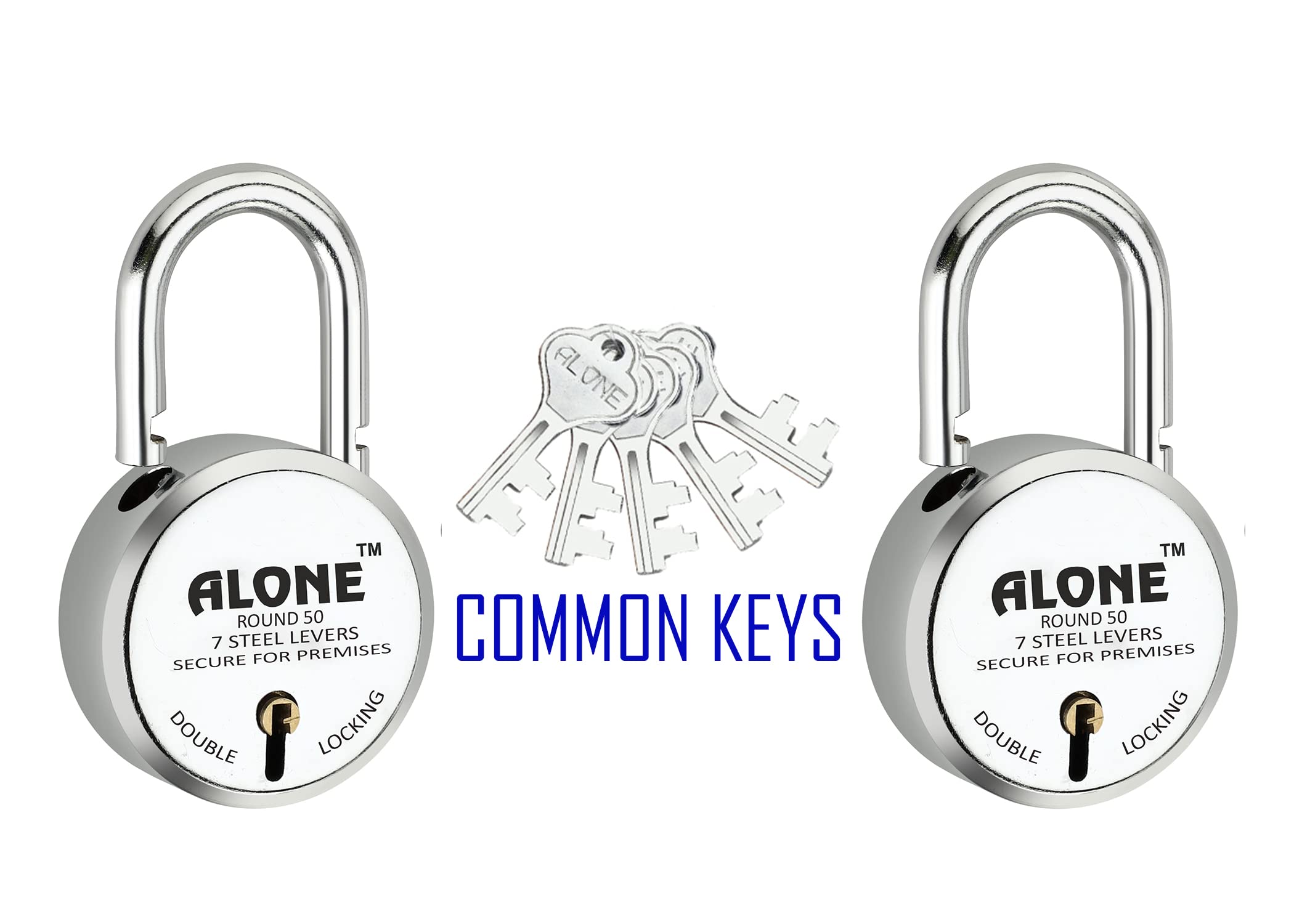 Alone Padlocks Small Size 50mm 6 Keys Lock | Hard Shackle Double Locking | Lock and Keys for Home Door Gate Shop Shutter Office, Chrome Finish Rust Resistance | Made in India (Pack of 01) — Amazon image 27