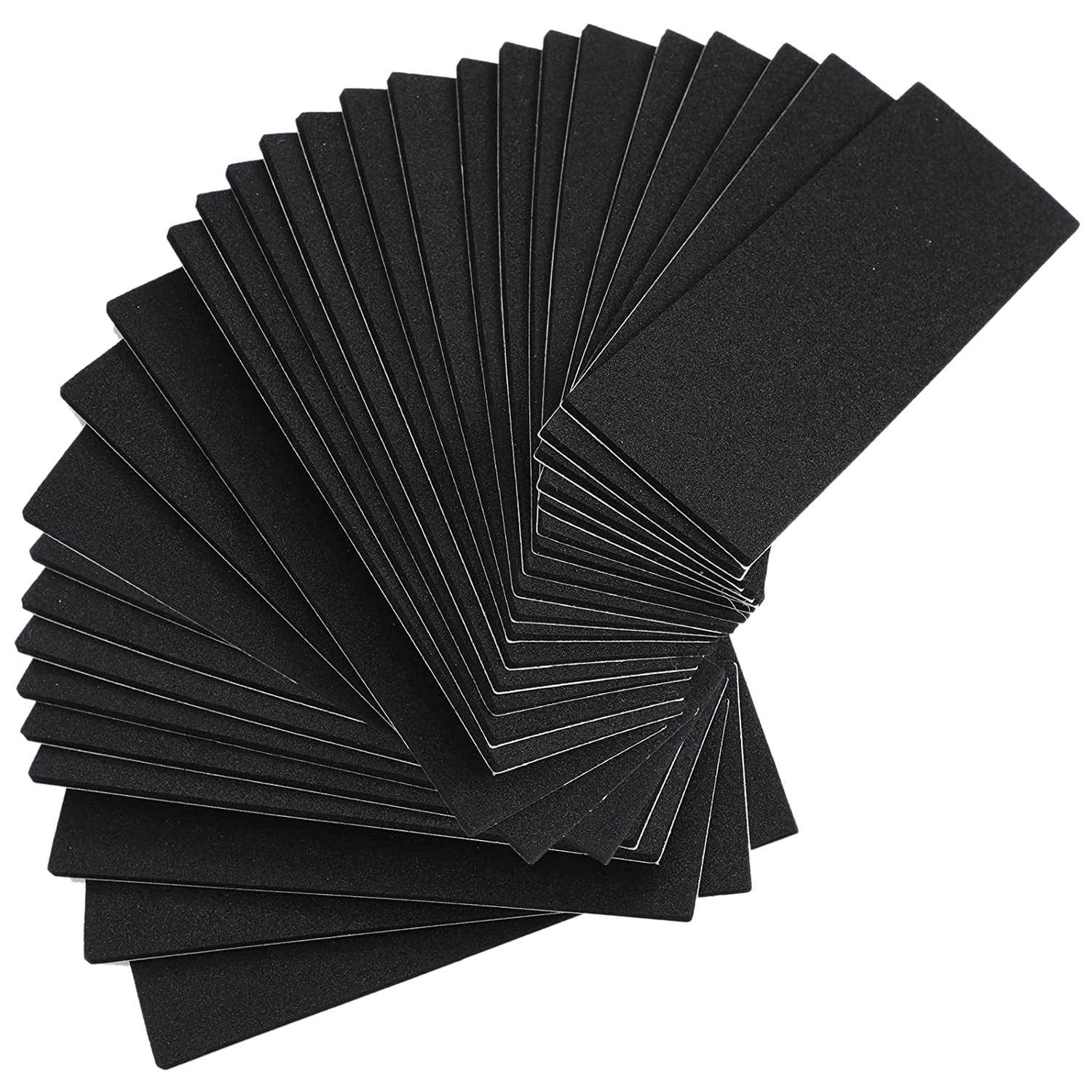 NIZEAMI 24 Pieces Fingerboard Foam Grip Tapes Adhesive Non Slip Foam Grip Tape for Mini Fingerboards Black 11 * 3.8cm