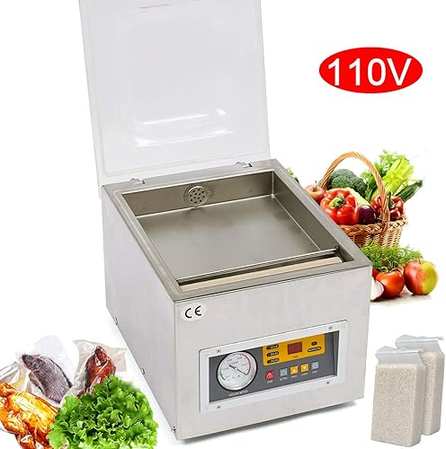 Miniatura 3 de Máquina selladora al vacío de cámara, selladora al vacío de cámara de alimentos de cocina, selladora al vacío de 110 V 120 W para ahorrar alimentos,