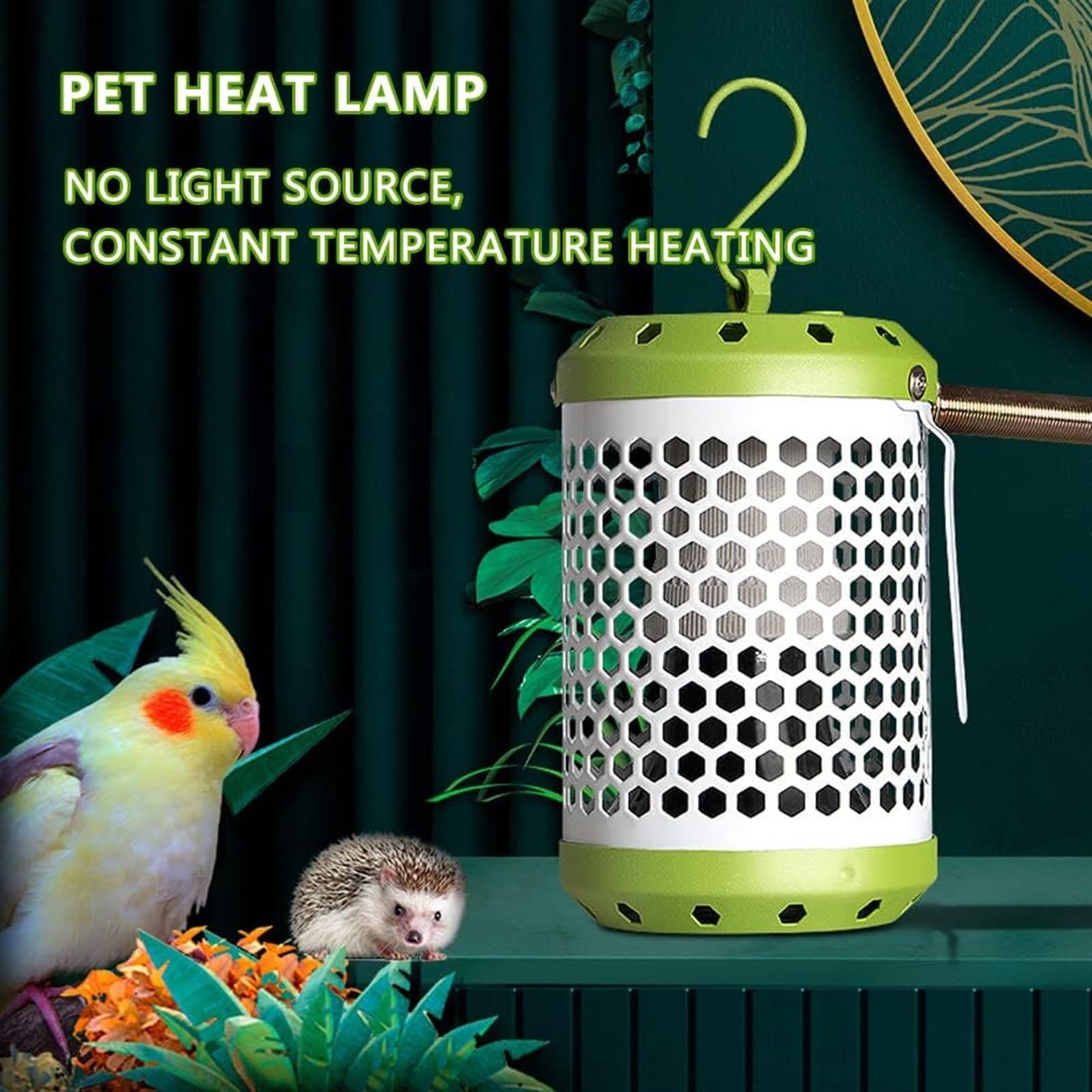 Lámpara de protección contra el frío for mascotas, la lámpara calefactora tiene un sistema de control de temperatura y una red protectora de metal, el emisor de calor de cerámica se puede montar en la
