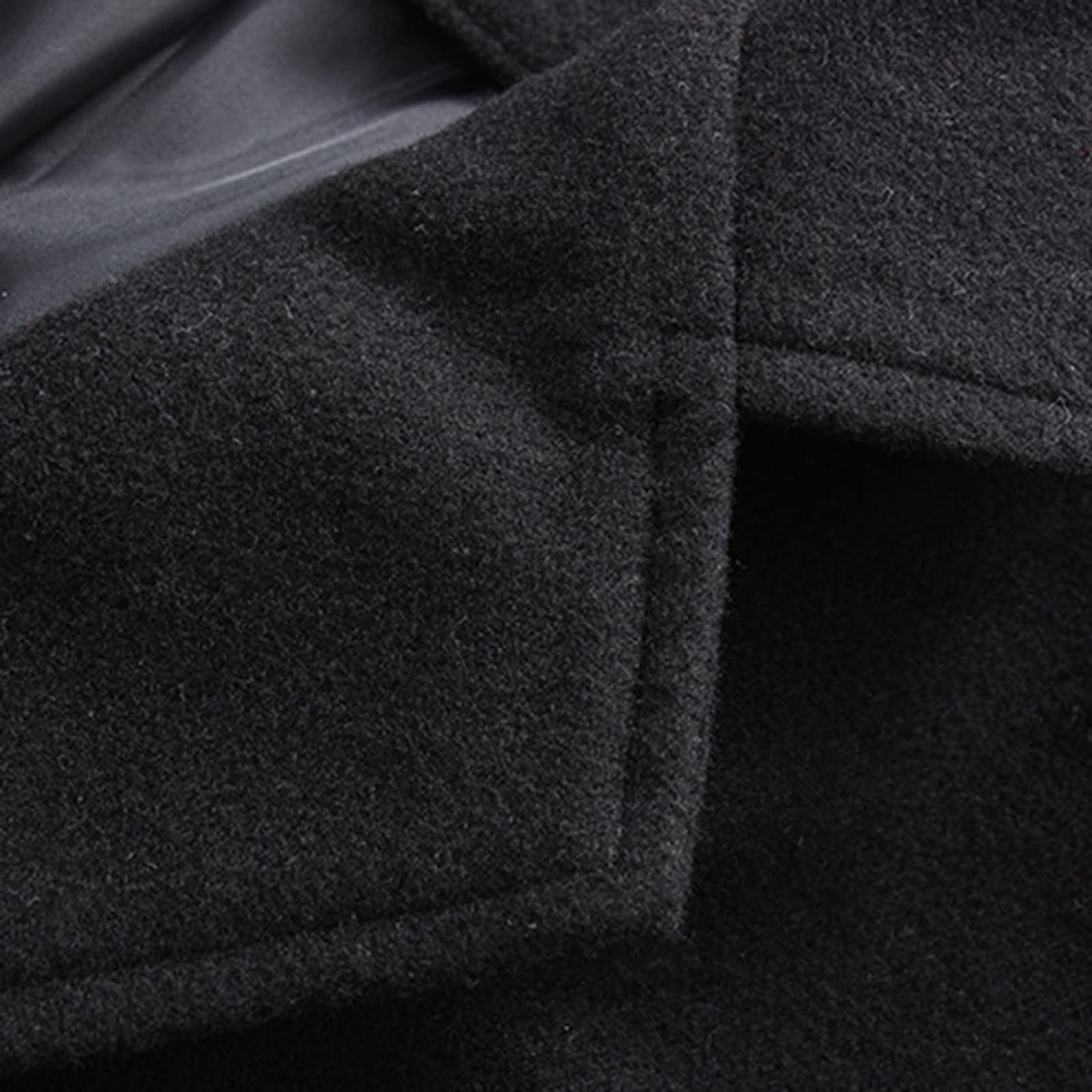 Abrigo de CáLido para Hombre Largo Invierno Manga Larga Abrigo con Botón Mode Color Liso Invierno Cálido Chaqueta Hombre Casual Holgad Talla Grande Cómodo Cálido Chaqueta
