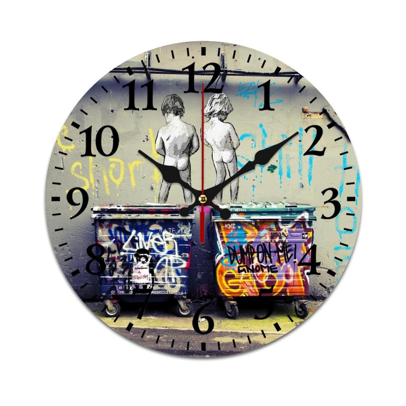 Amazon.co.jp: 掛け時計 Banksy バンクシー ストリートアート Life Is