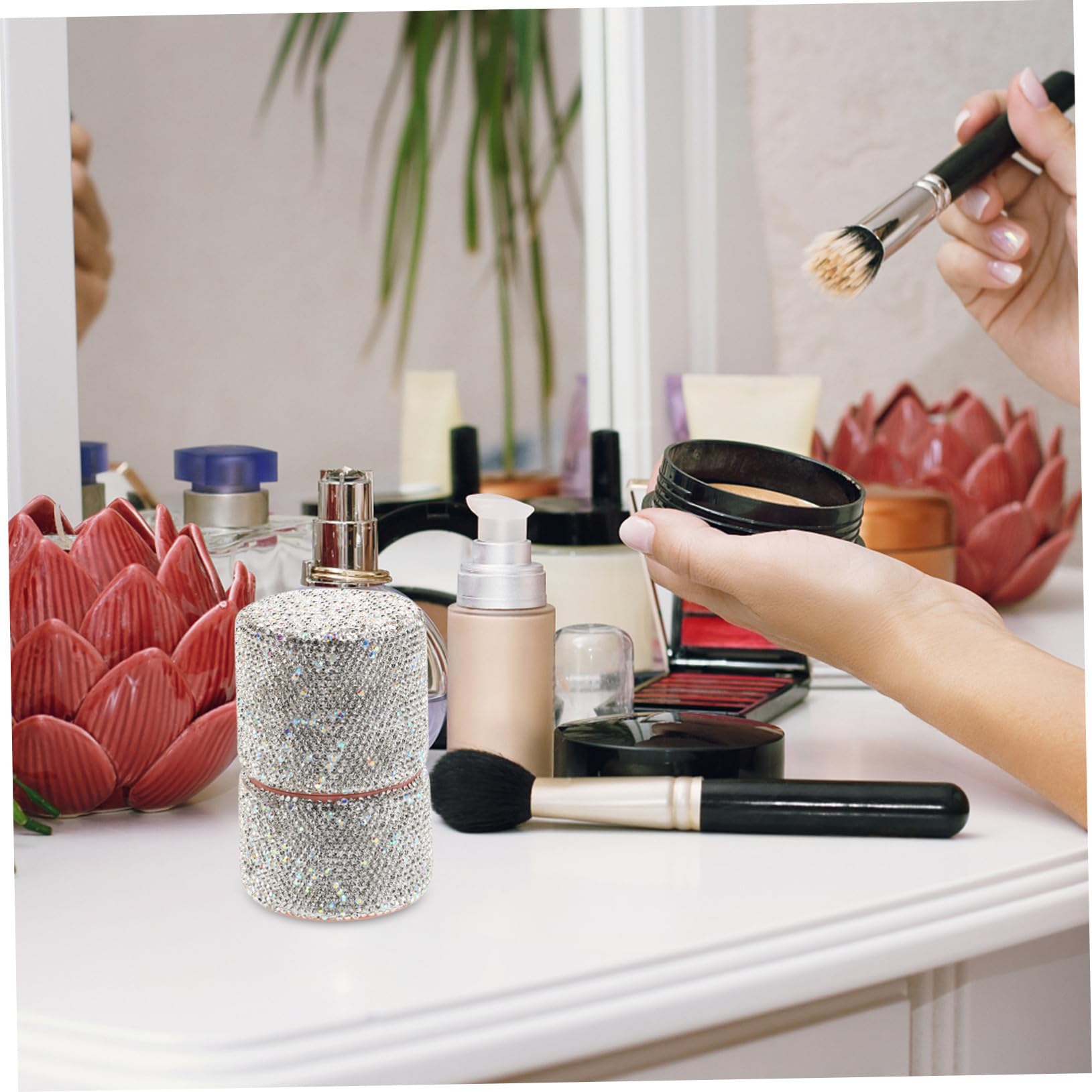 PLAFOPE Estuche de Viaje para Almacenamiento Seguro para Brochas de Maquillaje Portátil y Multifuncional de Plástico con Tapa en Diversas Ocasiones