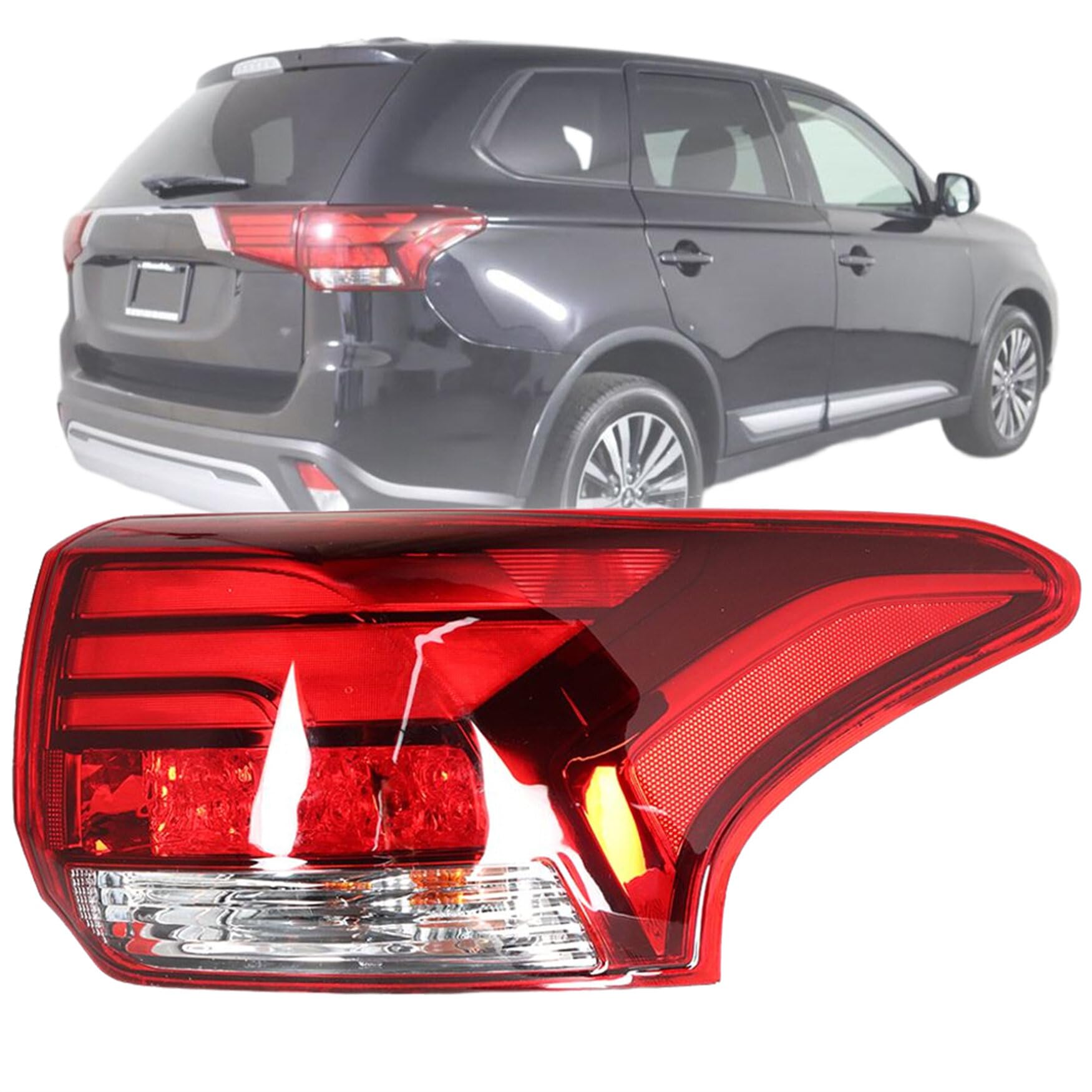 WFLNHB Right Side Outer Tail Light Assembly Replacement for Mitsubishi Outlander 2016-2021 Passenger Side Rear Tail Light Lamp 8330B178 MI2805108