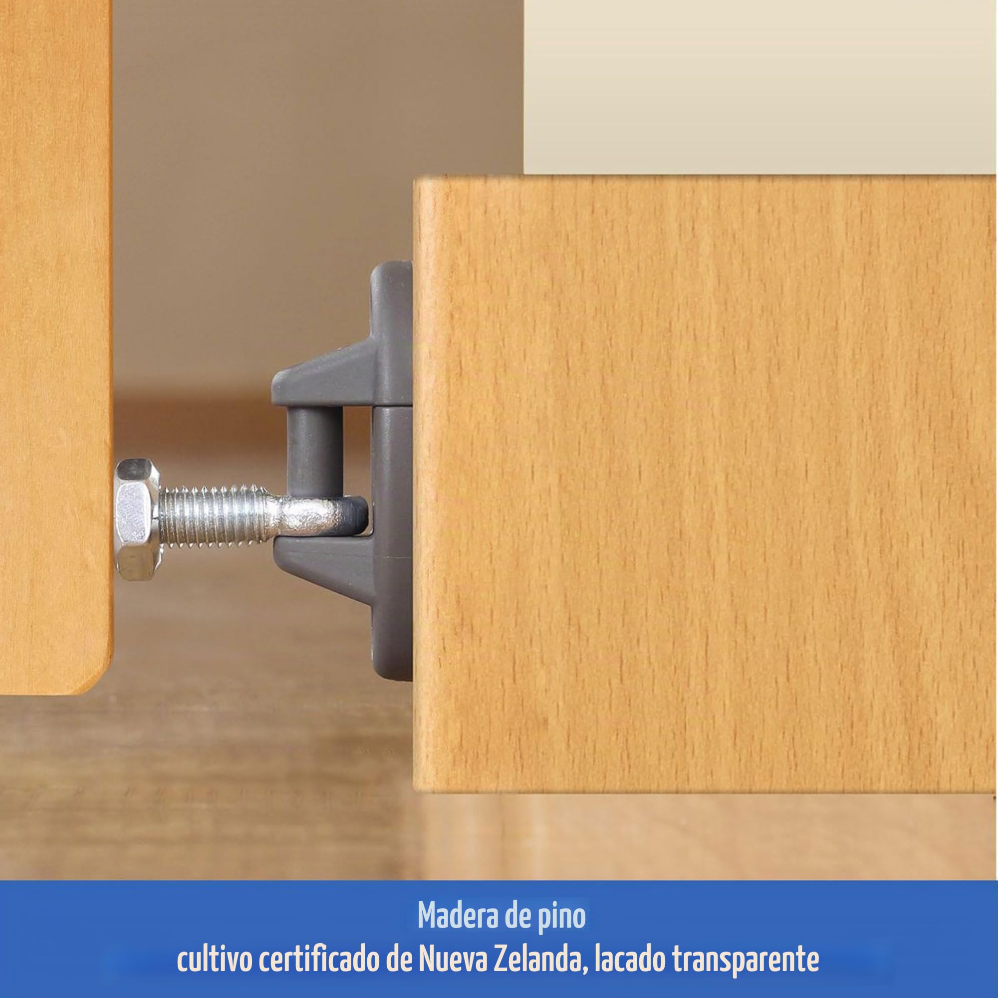 reer Puerta de Seguridad para escaleras y Puerta básica para atornillar, Madera, sujeción Estable, Ancho de Paso 65,5-106 cm