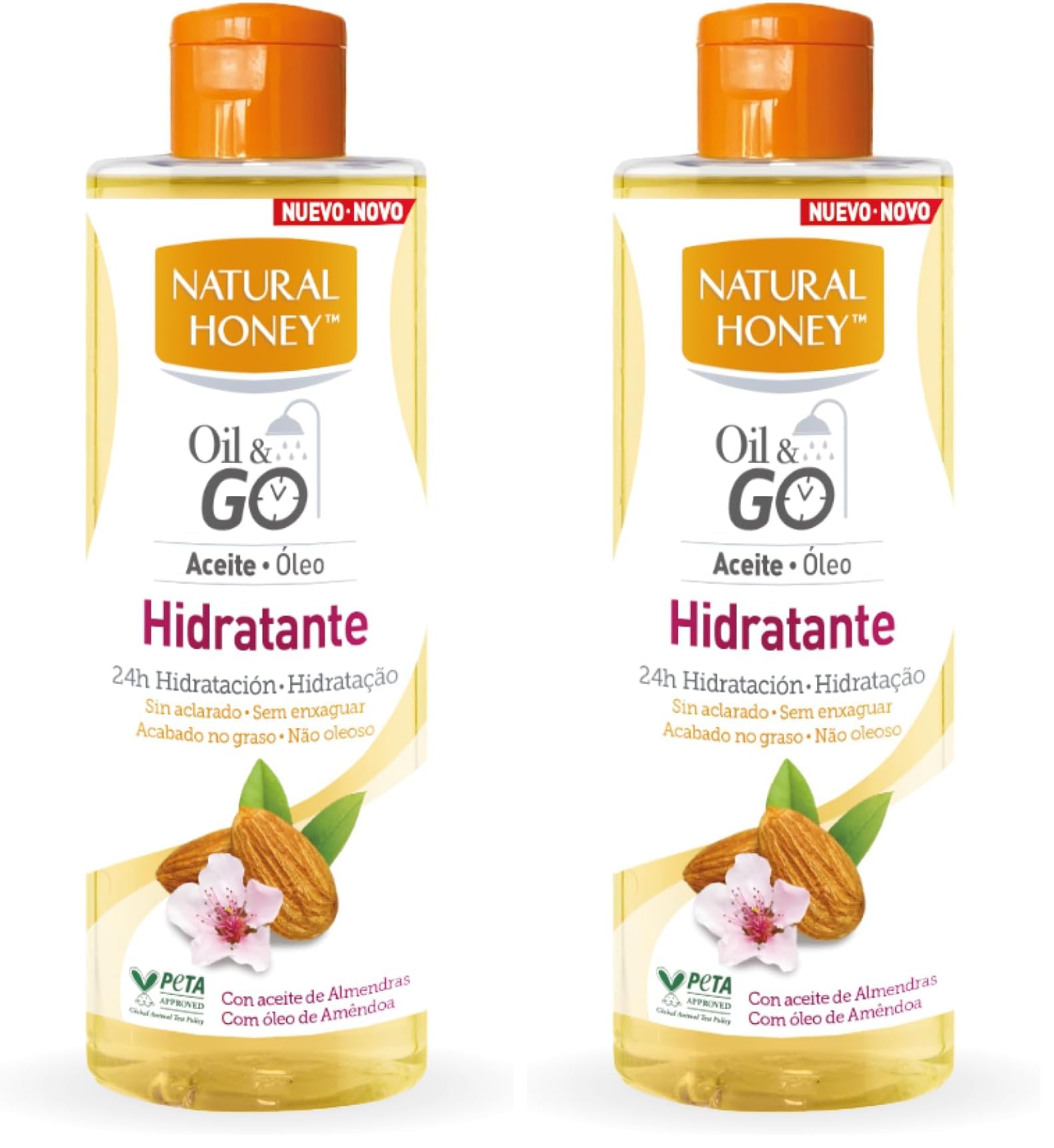Natural Honey, Oil & Go Hidratante, Aceite de Ducha sin Aclarado con Aceite de Almendras, 24H de Hidratación Natural, Absorción Rápida, Acabado No Graso, Nutritivo y Revitalizador, 250 ml en oferta en Amazon