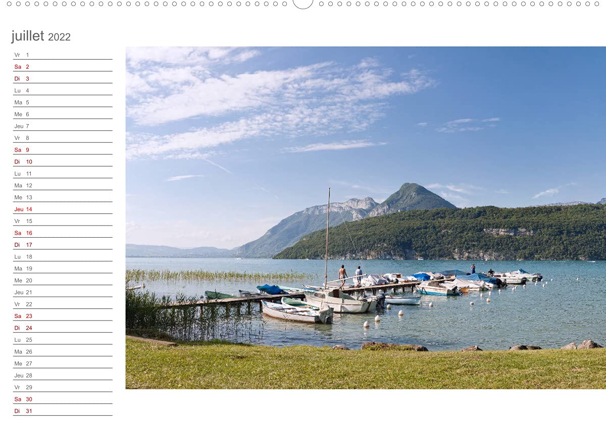 Coup d'oeil sur le Lac d'Annecy (Premium, hochwertiger DIN A2 Wandkalender 2022, Kunstdruck in Hochglanz): Paysages superbes présentant un intérêt ... majeur. (Calendrier anniversaire, 14 Pages )
