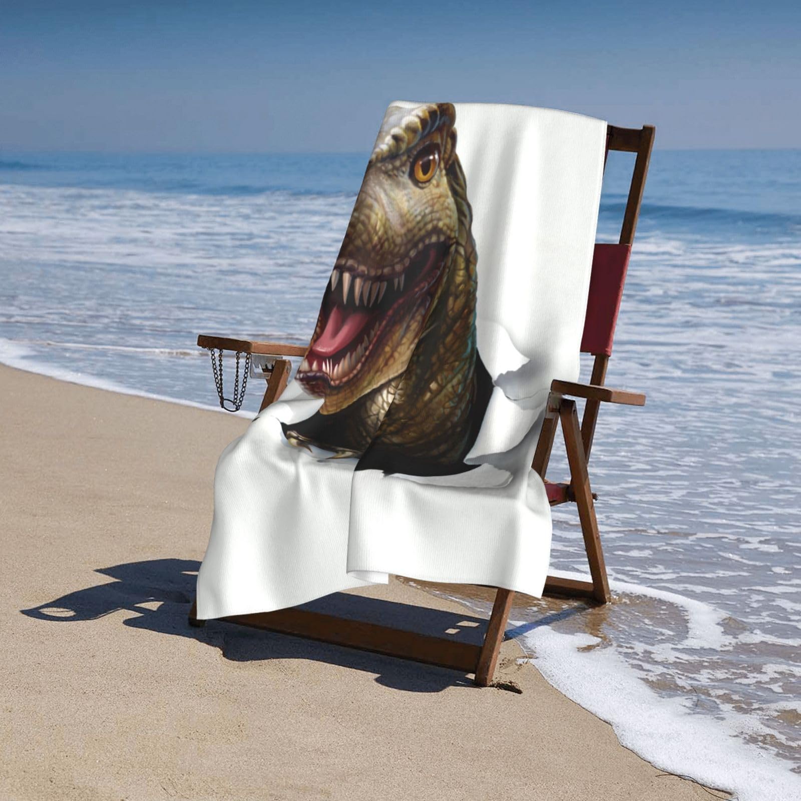 Dinosaur Beach Towel For Kids & Adults | 30x60 Inch Quick-Dry Microfiber | Sand-Resistant Travel Pool Towel