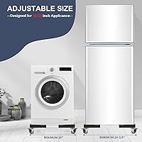Vista 2 de W B D WEIBIDA Mobile Roller with 4 Locking Wheels, Adjustable Furniture Dolly Mini Fridge Stand Appliance Dollys Cart Washer Pedestal for Portable