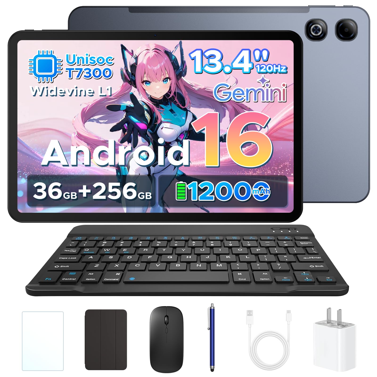 Android16 13インチ タブレット　Gemini AI搭載　120Hz Amazon.co.jp: 【Android 16 セット版 タブレット】U13 Pro 13.4インチ