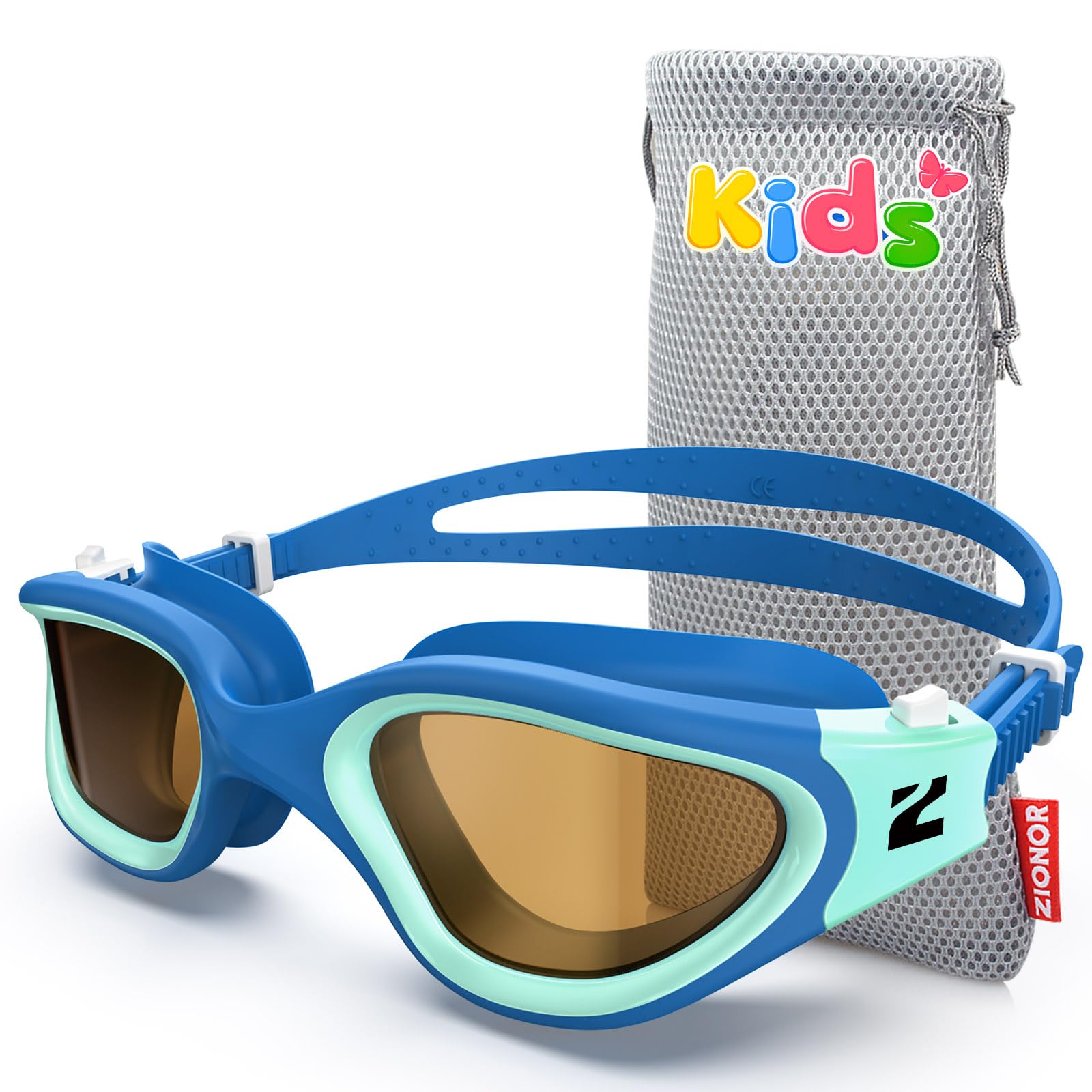 ZIONOR Schwimmbrille Kinder, G1MINI ULTRA Polarisiert Komfortabel Kinder Schwimmbrille, Anti Nebel UV-Schutz Schwimmbrille für Mädchen und Jungen (Jahre 3-14)