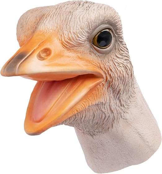 Ostrich Hand Puppet Realistic Latex Soft Animal Toy Storytelling Role Play Party Supplies for Kids