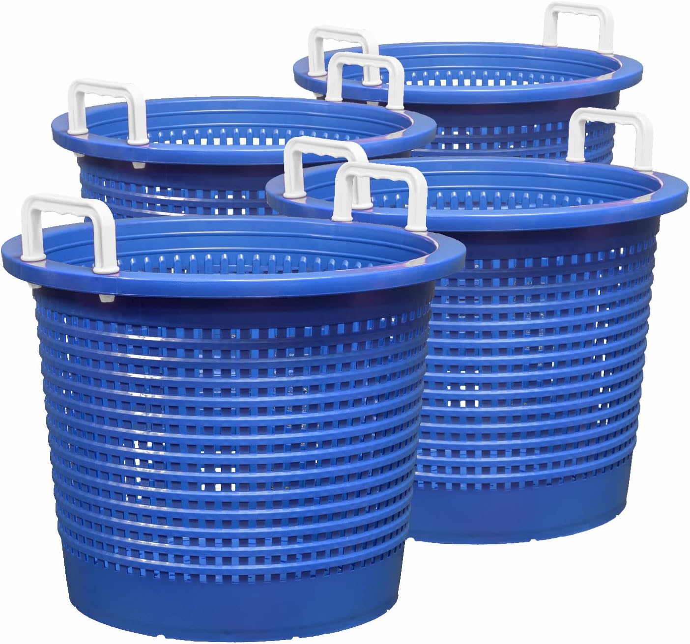 Large, Super Heavy Duty Fish Baskets. Blue with White