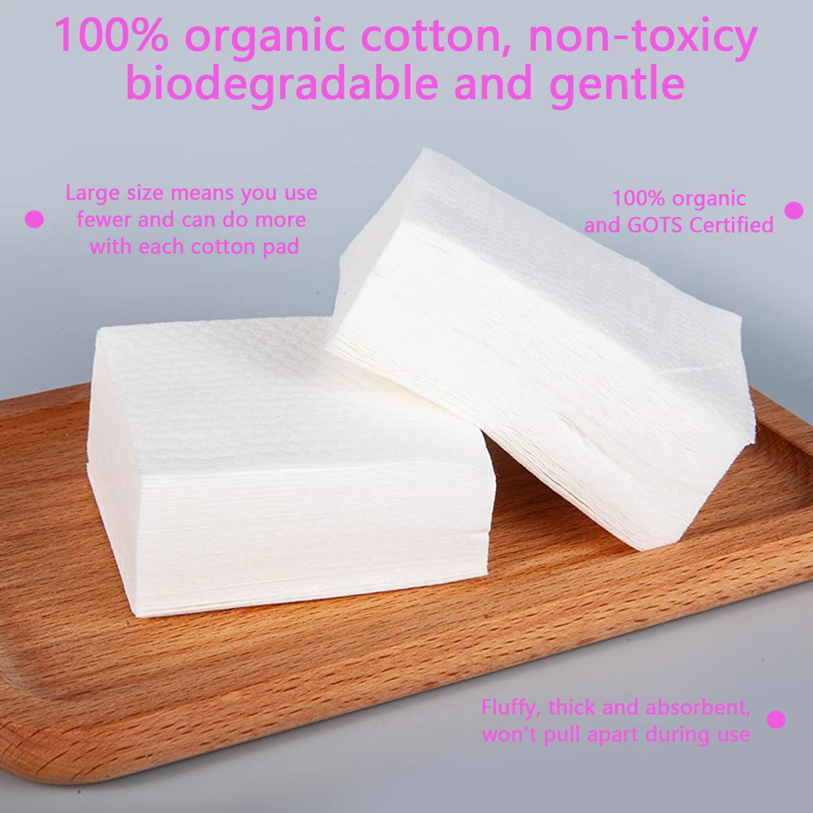 1280 Pcs Makeup Remover Cotton Pads, Face Cleansing Make Up Pads - Image 3