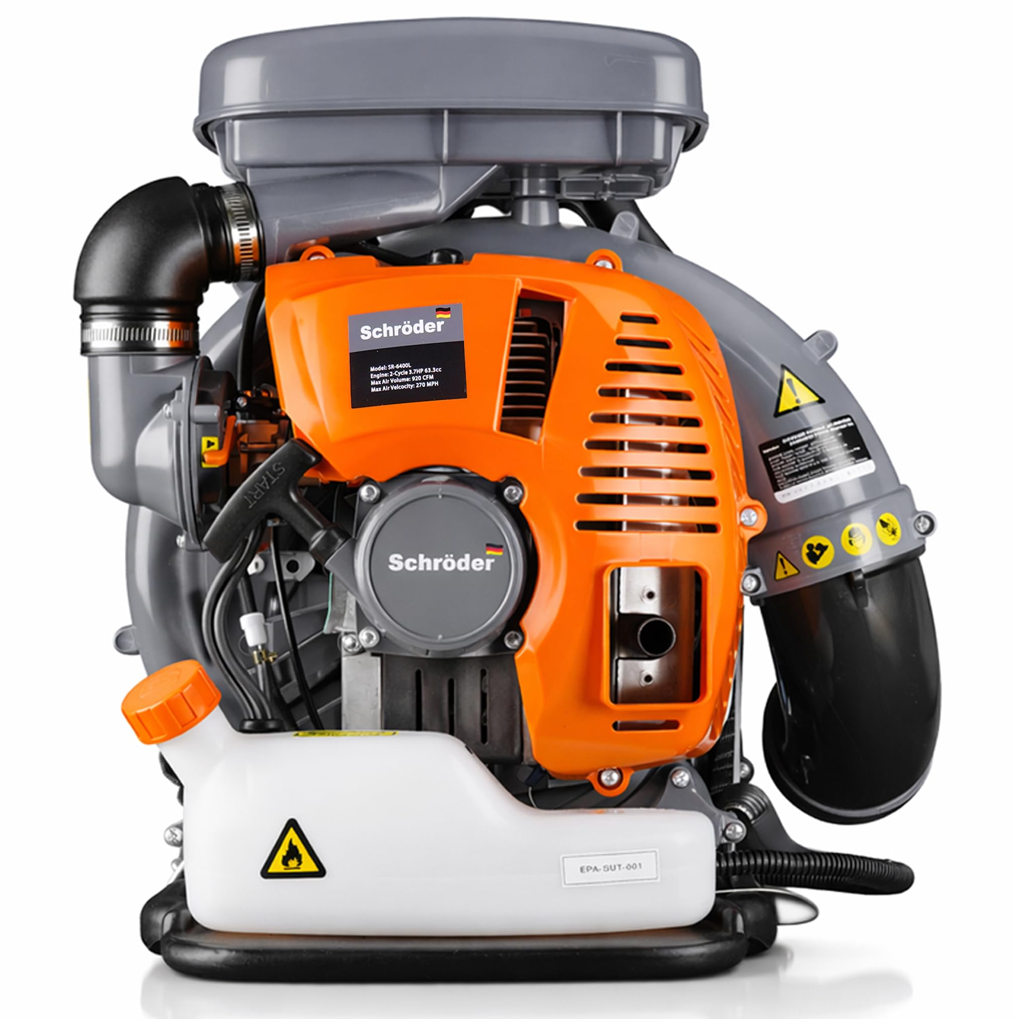 - Schröder Backpack Leaf Blower - Backpack Blower - Gas Leaf Blower - SR-6400L - 3.7 HP Engine