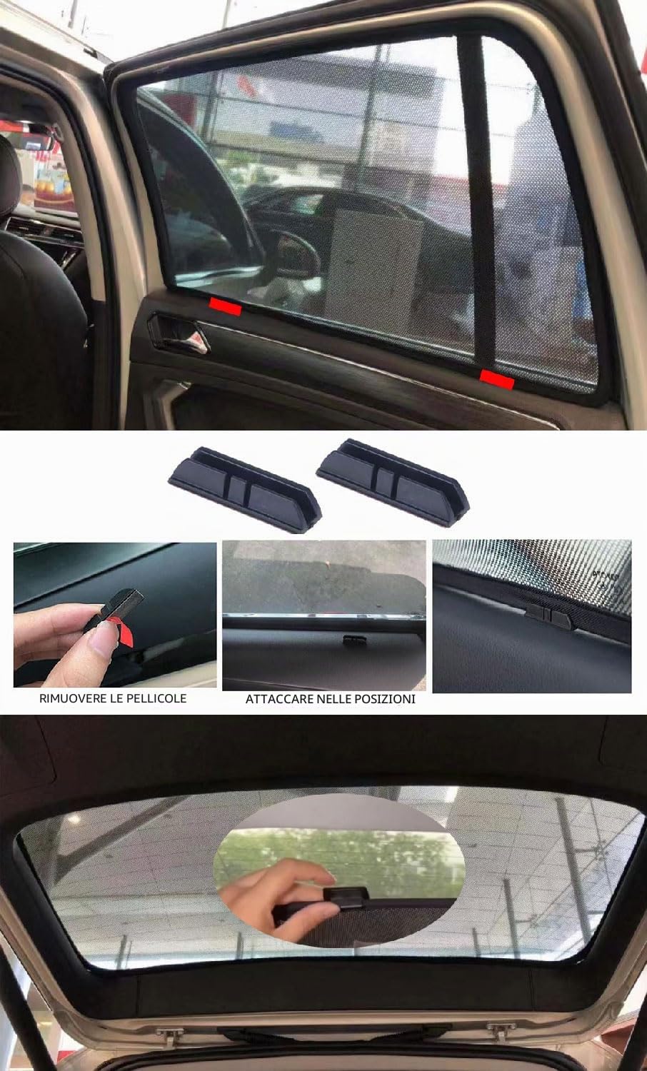 Tendine Parasole Auto Bambini Parasole per Finestrini Laterali per Tiguan AD 5Seat 2016-2023 Tendine Parasole Protezione UV Tende Magnetiche Nero,7PCS