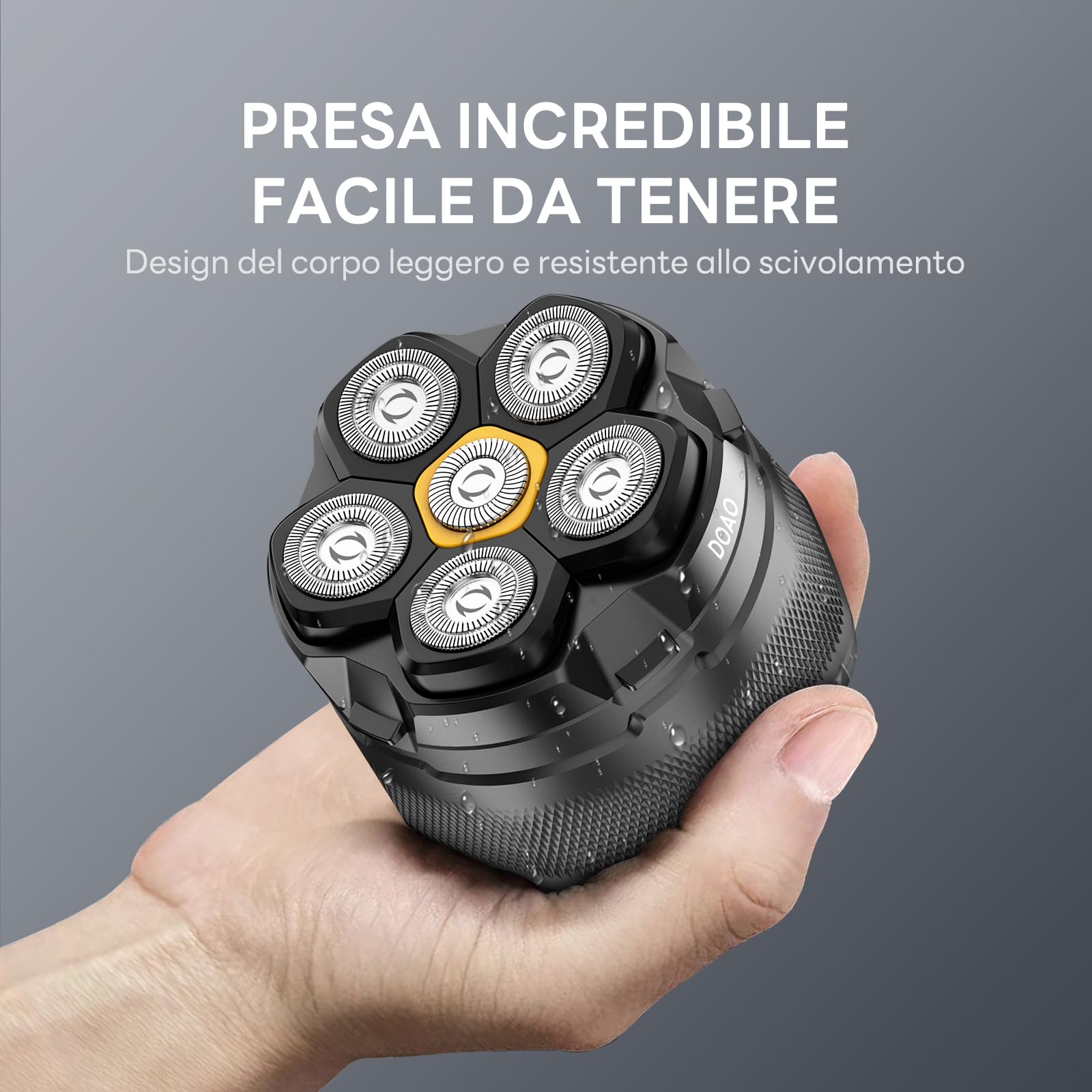 Rasoio Testa Calva, 2025 Aggiornato rasoio Capelli Uomo Testa Calva Impermeabile Cordless 6D rasoio Elettrico Fluttuante Flessibile con rasoio Testa Magnetiche, Interfaccia USB-C | Rasoio Elettrico Capelli Uomo Rasa Capelli 0 mm, Shaver Capelli, Display L