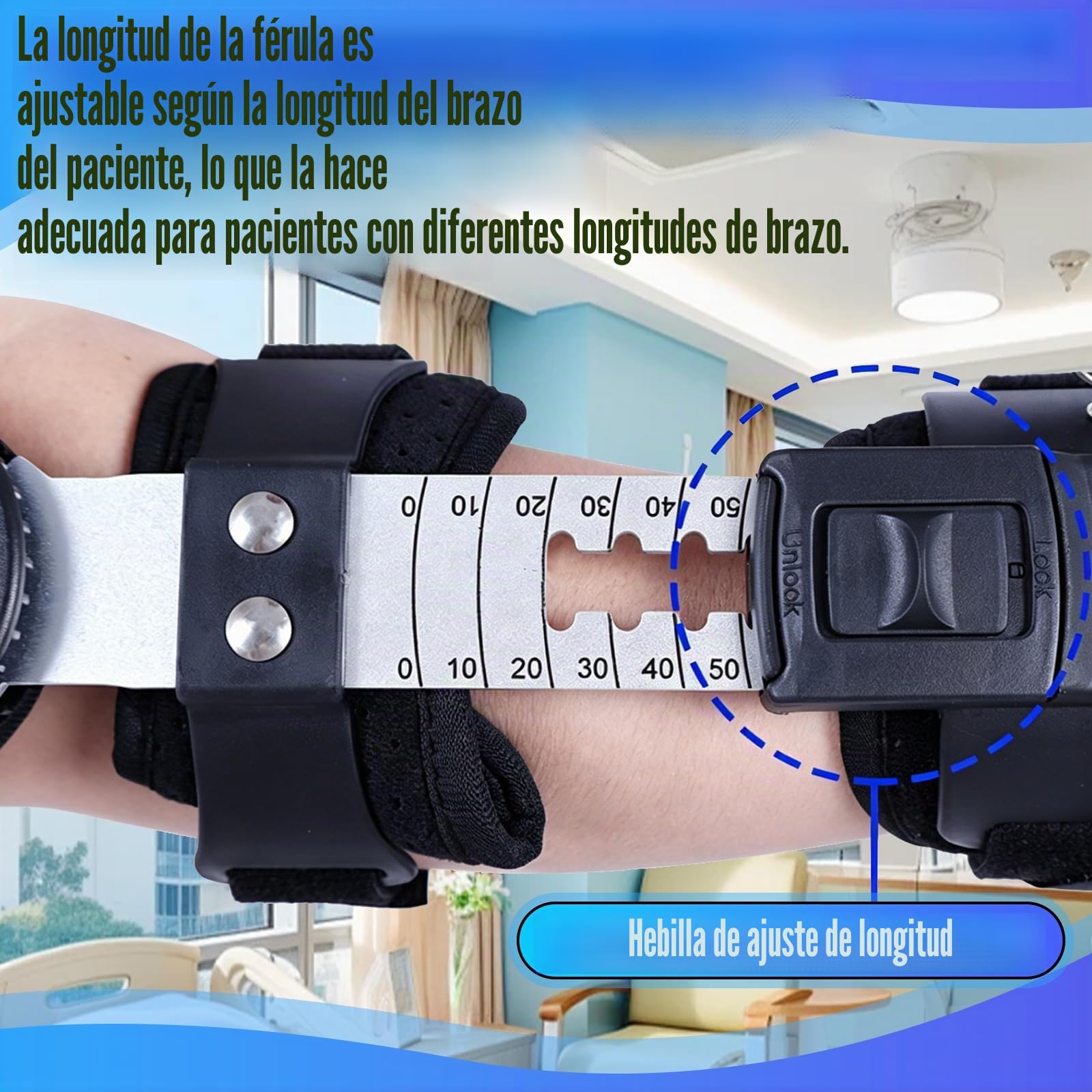 Ortesis de codo, con cierre rápido preciso ajustable multiángulo longitud regulable para lesiones postoperatorias del brazo férula de rehabilitación para fractura de húmero luxación lado izquierdo
