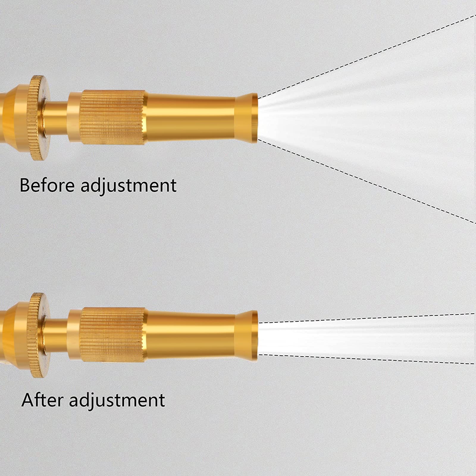 Buse de Tuyau d'arrosage, buse de Tuyau d'arrosage, Pistolet de pulvérisation Robuste en Laiton Massif, arroseur de Pistolet à Eau réglable à Haute Pression