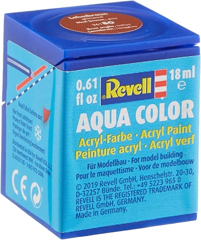 Revell - Su Bazlı Maket Boyası Çamur Kahvesi Parlak 18 Ml (36180)