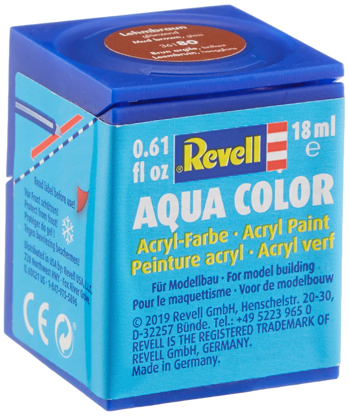 Revell - Su Bazlı Maket Boyası Çamur Kahvesi Parlak 18 Ml (36180)