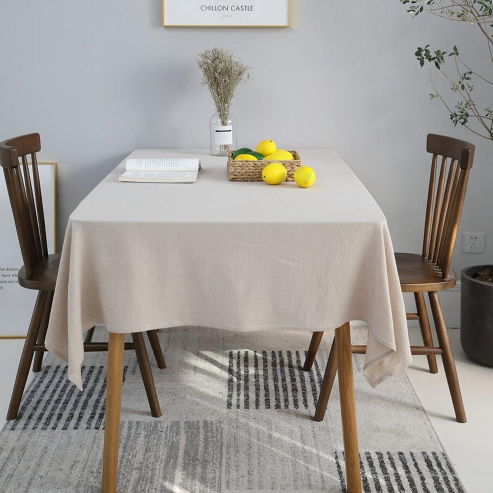 Nappe en coton anti-taches Ele Bei de forme rectangulaire pour un entretien facile au quotidien