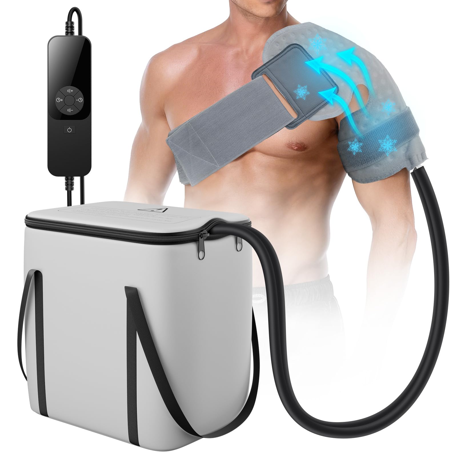 Macchina del ghiaccio per la spalla dopo l'intervento chirurgico, macchina del pacchetto di ghiaccio della spalla con temporizzazione programmabile, macchina di terapia del freddo, sistema di sollievo