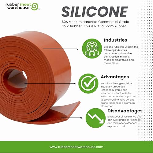 Miniatura 7 de Rollos de hojas de goma de silicona 60A medio, varios tamaños