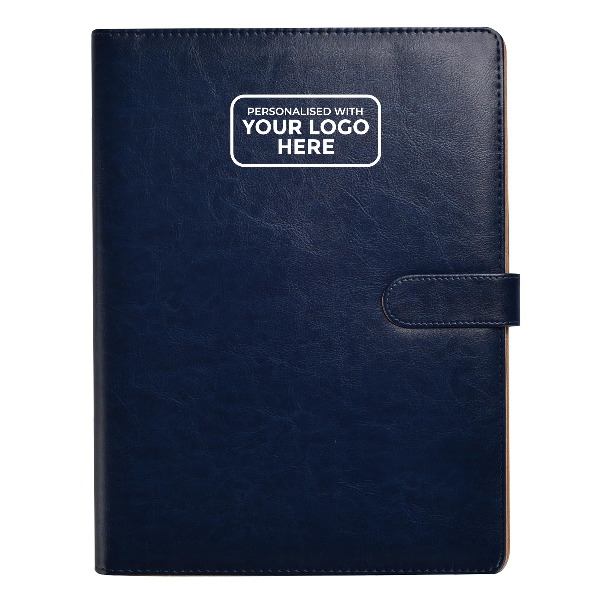 Arpan Personalised Custom Logo A4 Business Portfolio Case, Document Organiser with Clipboard and Notepad (Blue)