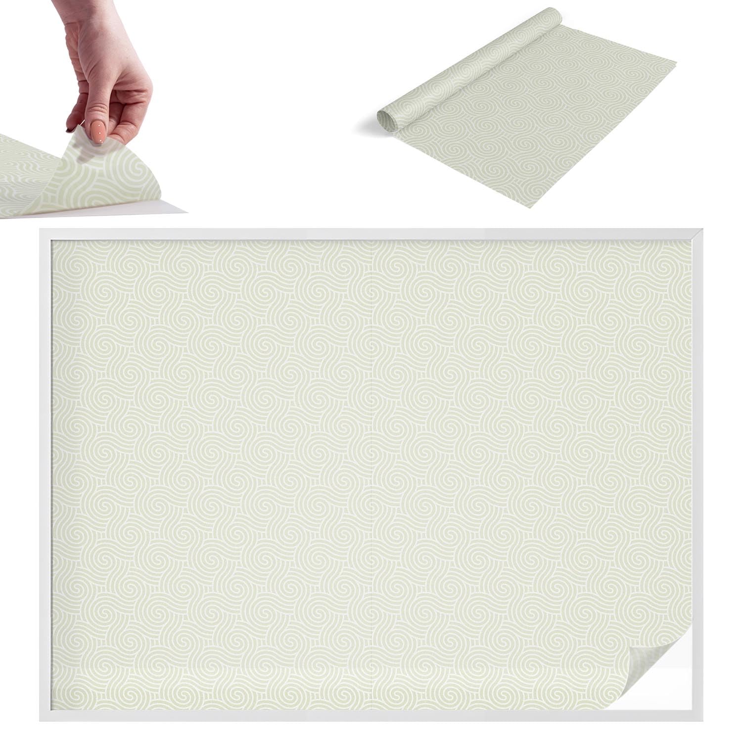 Film pour vitre anti-regard 200x146 cm en PVC dépoli à lignes courbes pour fenêtre
