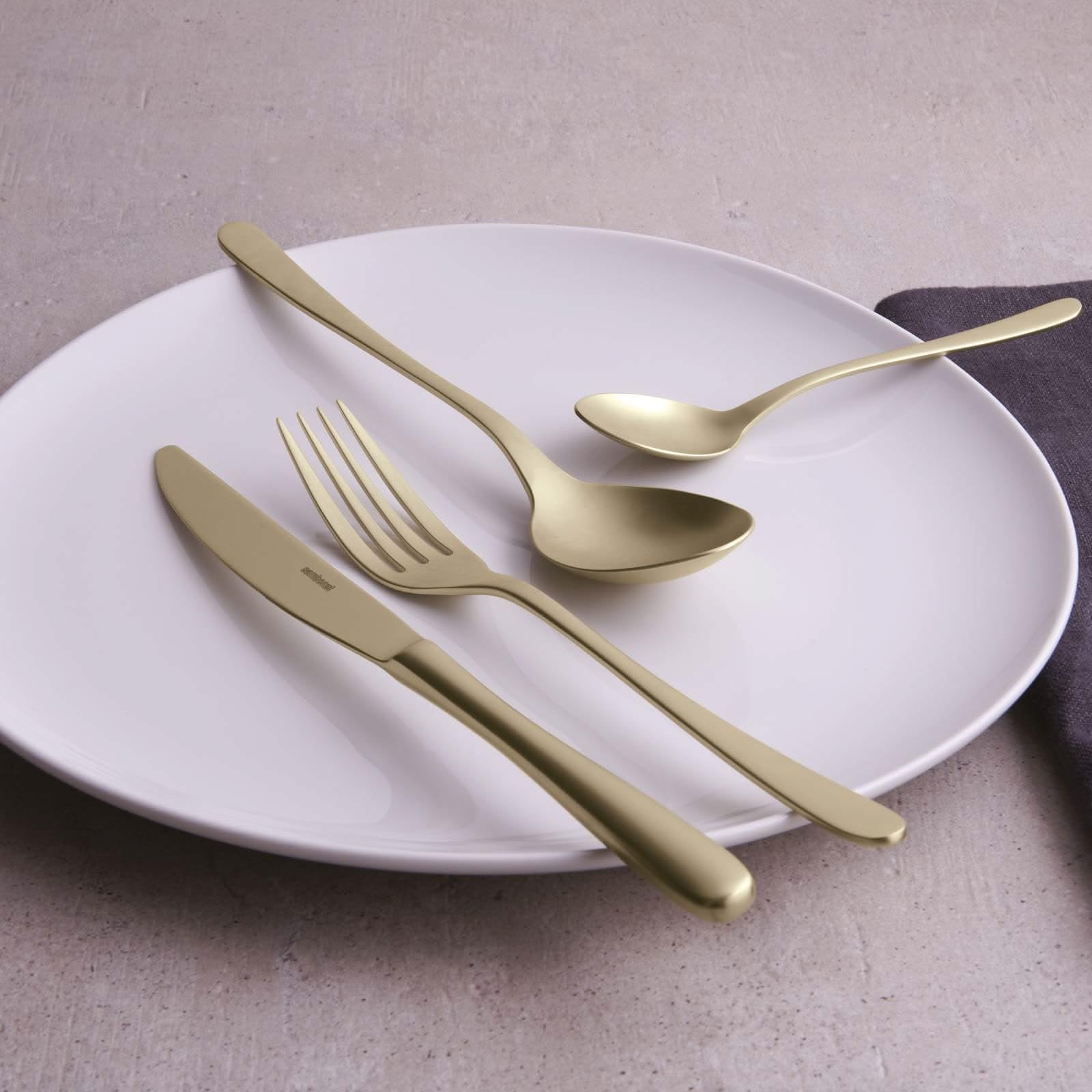 Sambonet Servizio 36 Pz Monoblocco Taste Antique Pvd Champagne