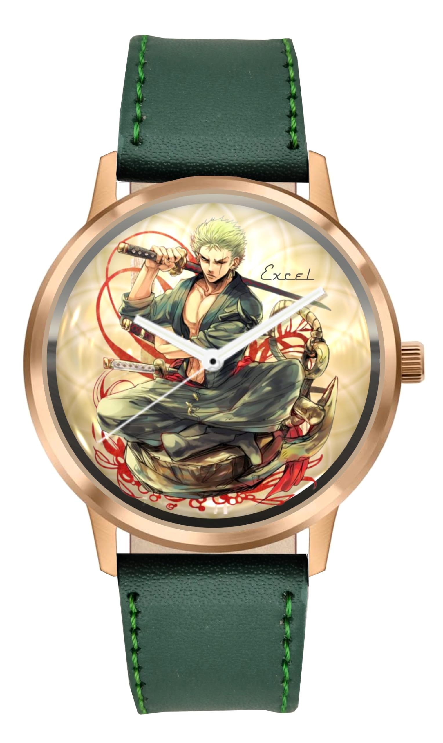 Classy Zoro (One Piece) Green Strap Rosegold Unisex Watch | (B0BNN85N2L) Amazon Price History, Amazon Price Tracker