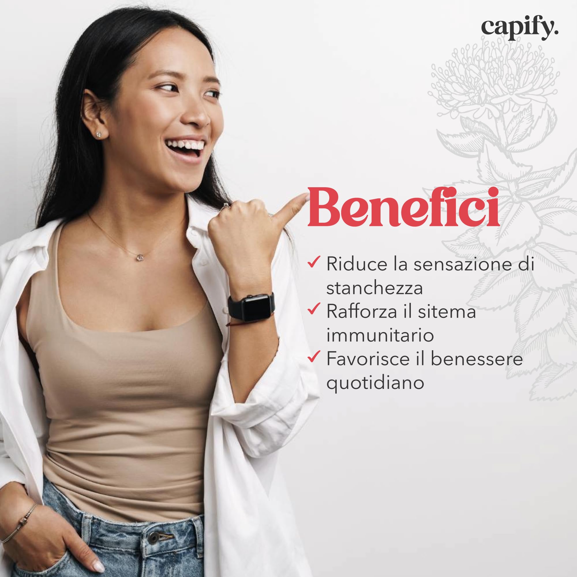 Capify. Rhodiola Rosea - Contro Stanchezza Fisica e Mentale - Estratto di Rodiola Rosea ad Alto Dosaggio - 120 capsule - Made in Italy
